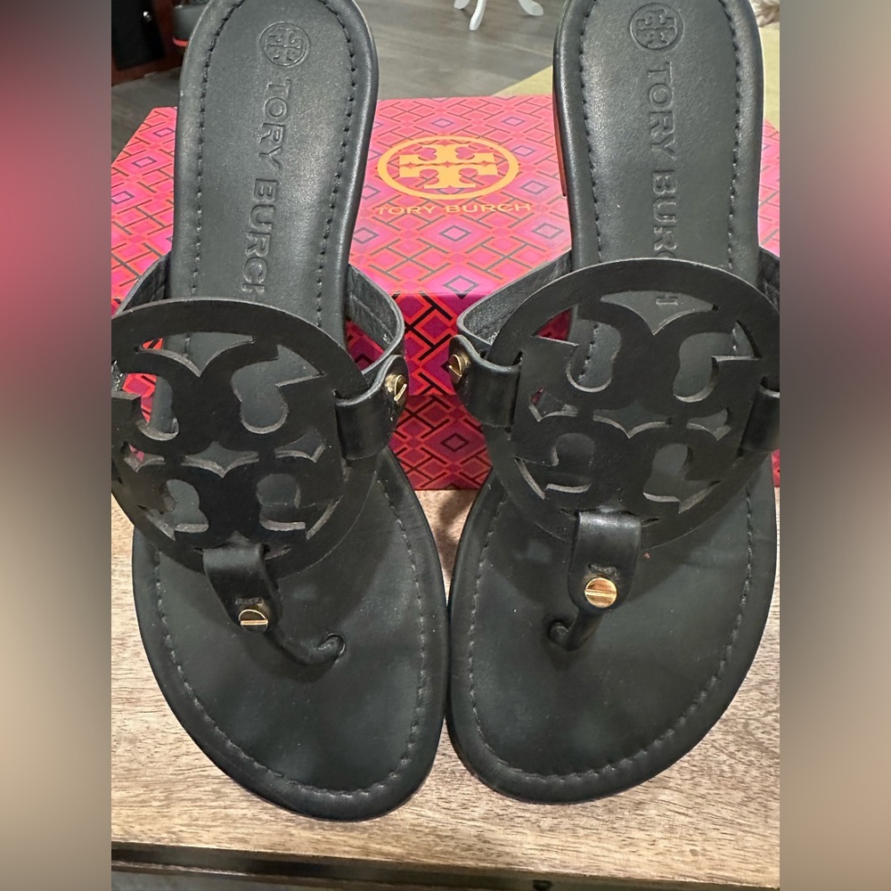 Black Tory Burch Miller Sandals
